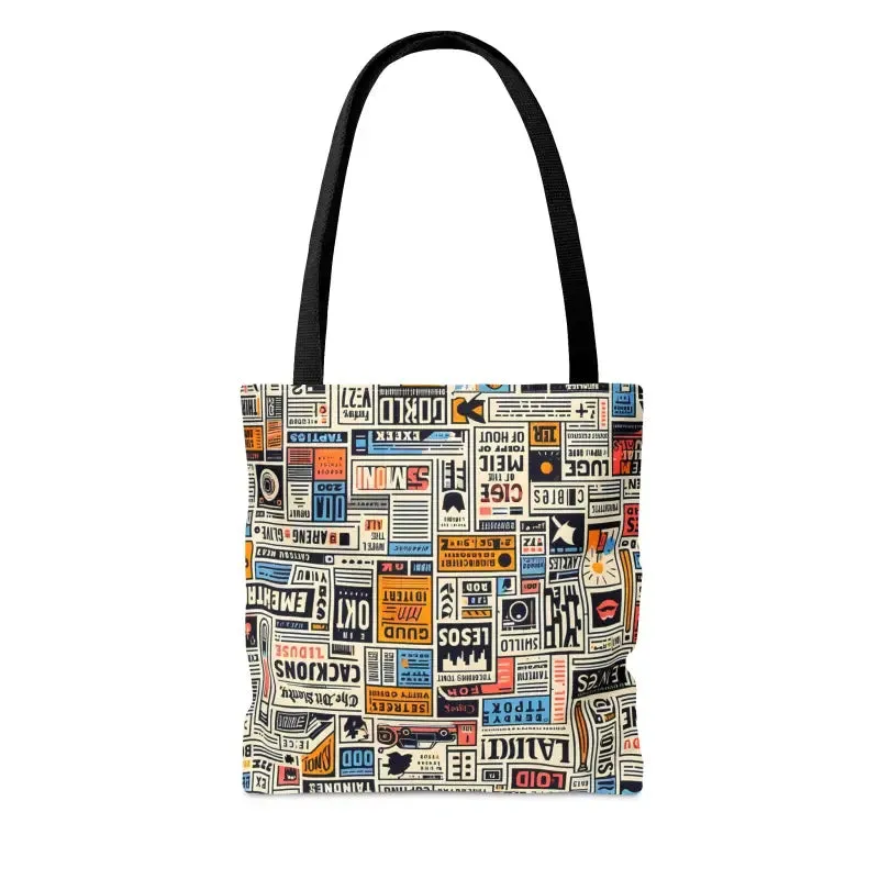 News Clippings Pattern Aop Tote Bag for Style