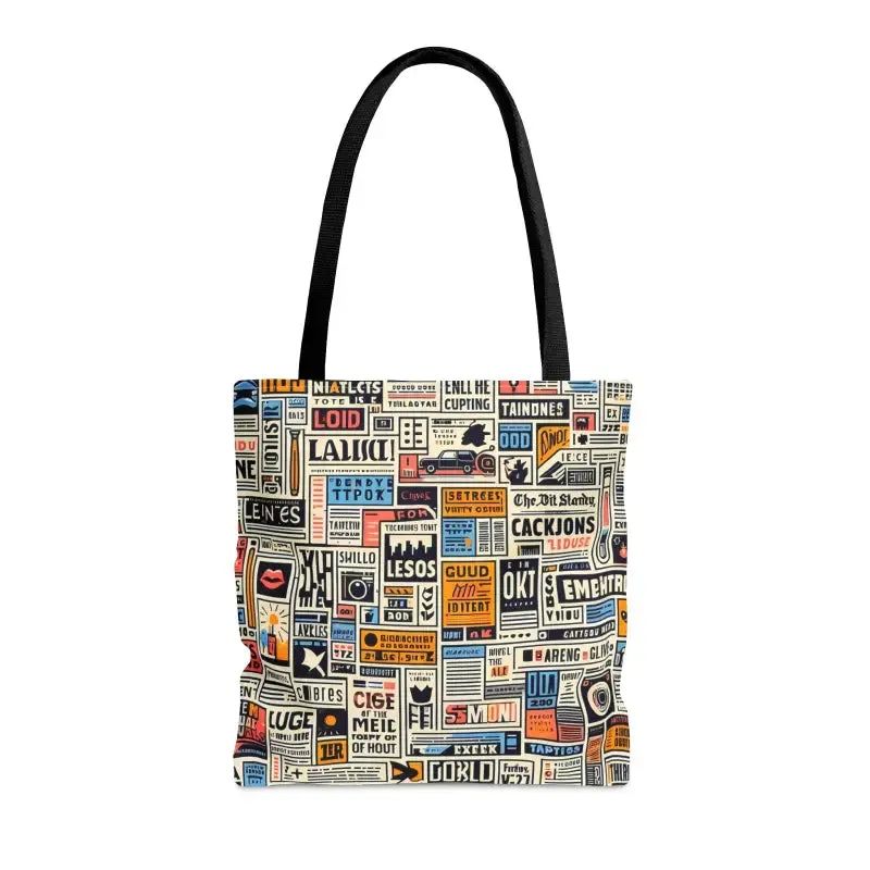 News Clippings Pattern Aop Tote Bag for Style