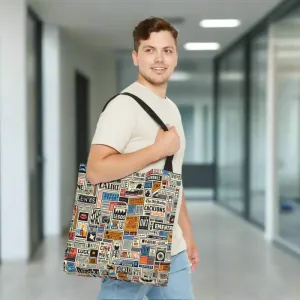 News Clippings Pattern Aop Tote Bag for Style