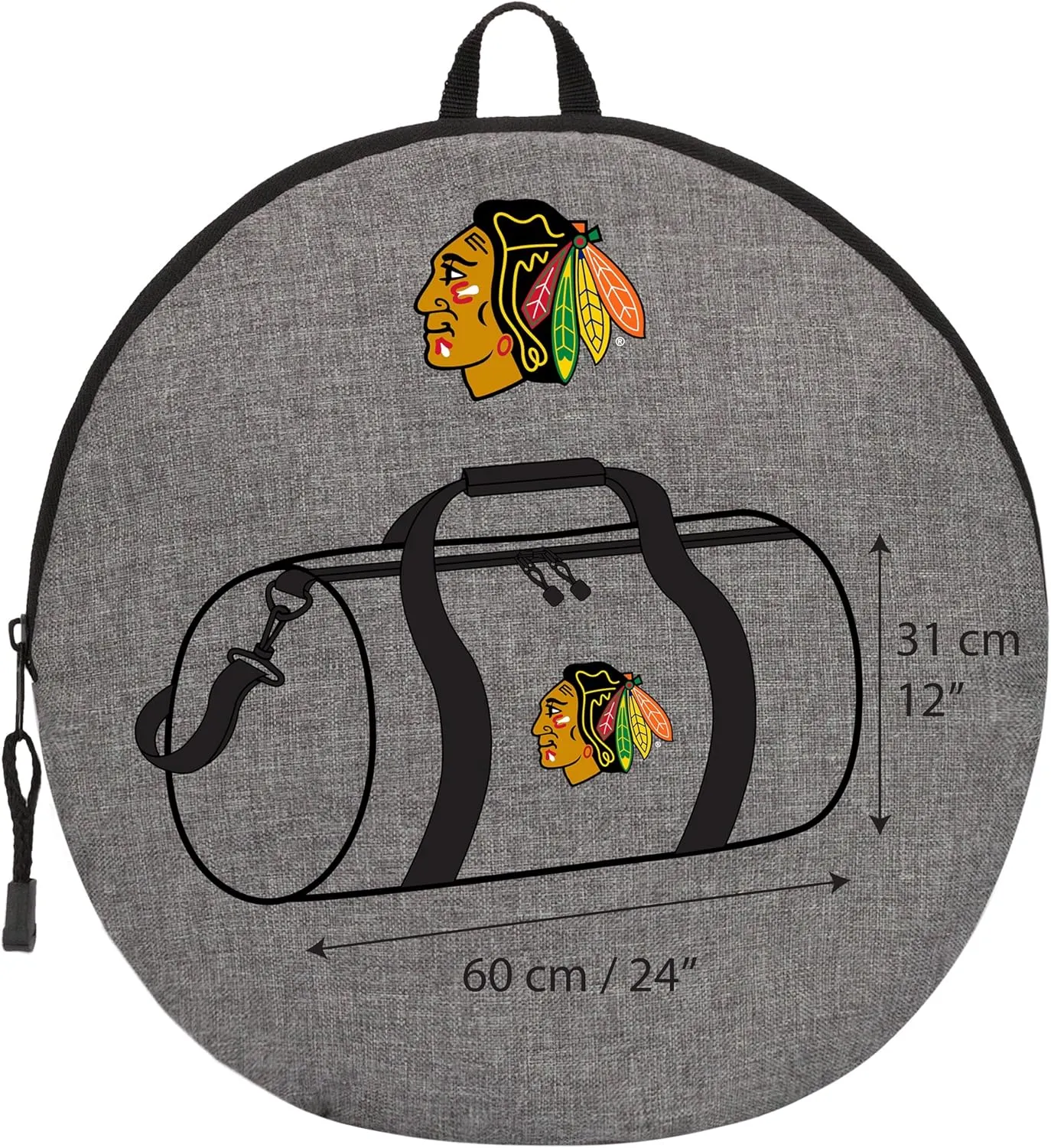 NHL Chicago Blackhawks "Wingman" Duffel, 24" x 12" x 12"