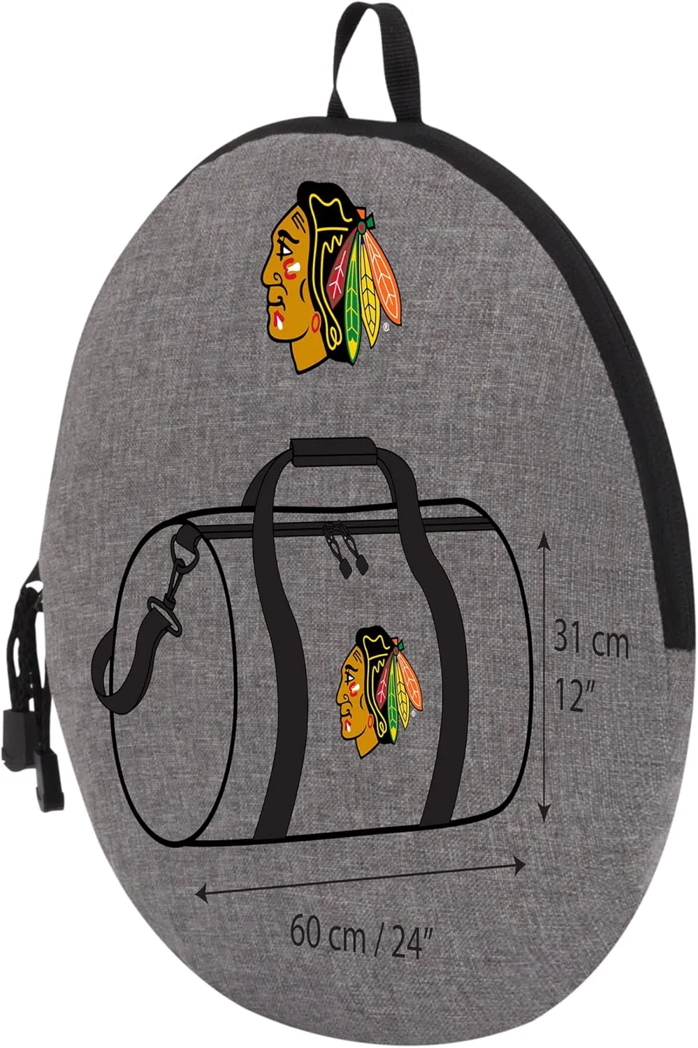 NHL Chicago Blackhawks "Wingman" Duffel, 24" x 12" x 12"