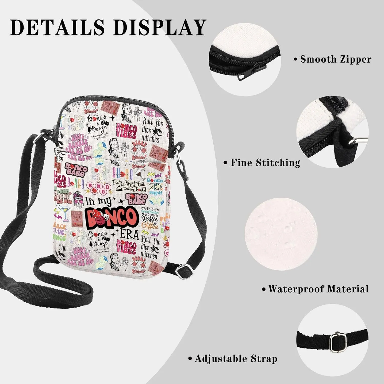 Night Out Gift Gambling Lover Gift Game Kit Crossbody Bag Dice Game Accessory Bag (BunEra CB)