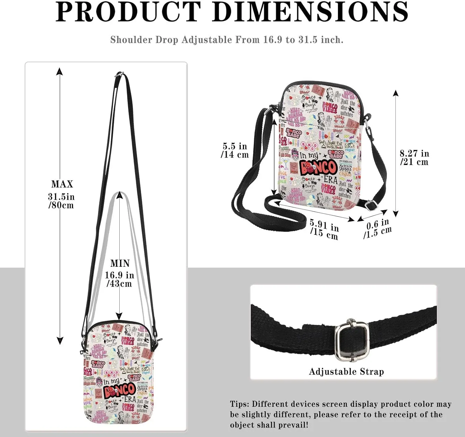 Night Out Gift Gambling Lover Gift Game Kit Crossbody Bag Dice Game Accessory Bag (BunEra CB)