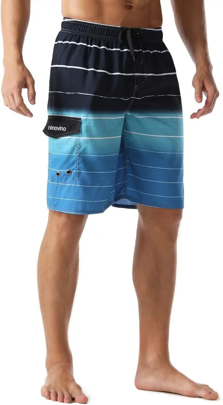 ninovino Men's Summer Holiday Swim Trunks Beach Board Shorts with Lining