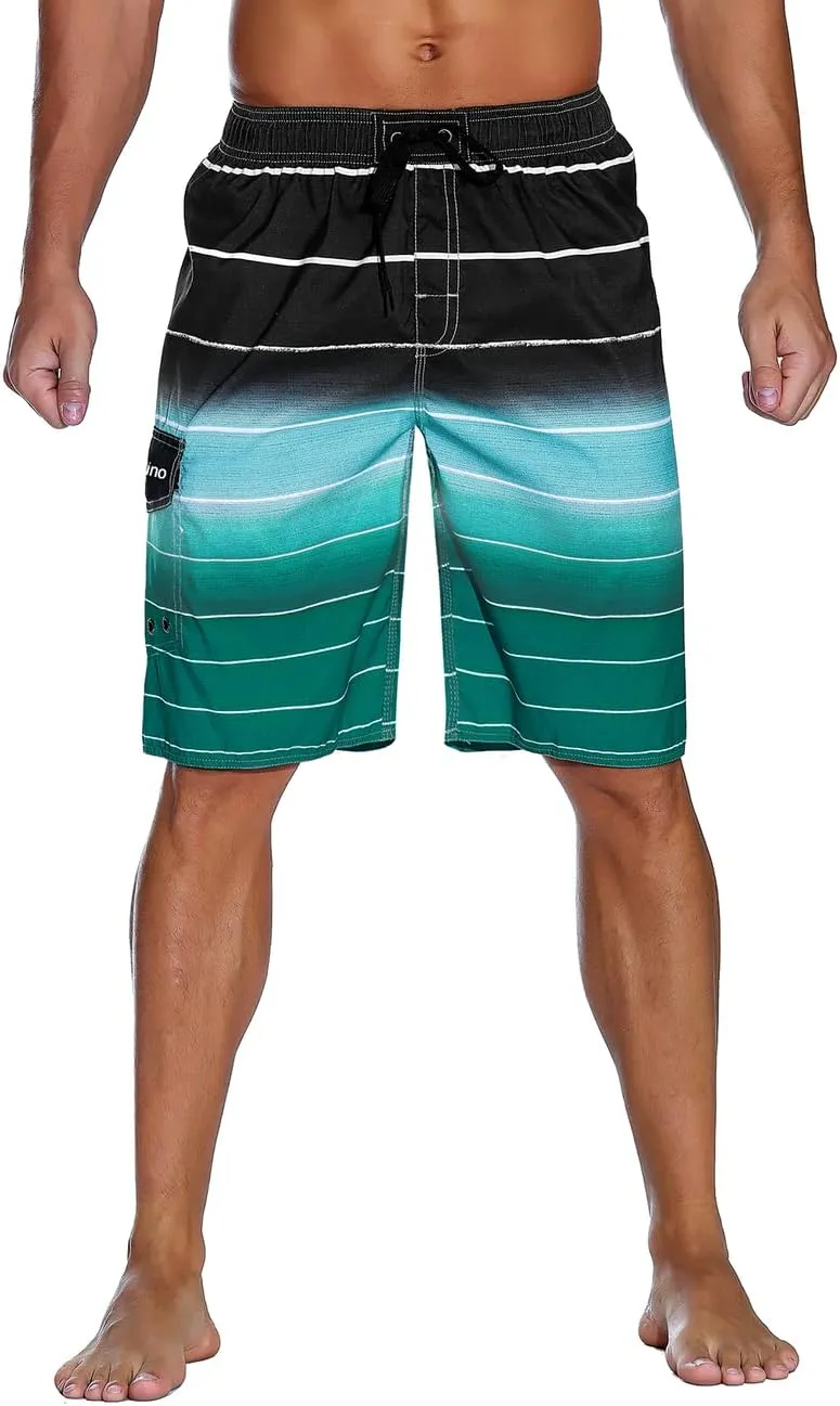 ninovino Men's Summer Holiday Swim Trunks Beach Board Shorts with Lining