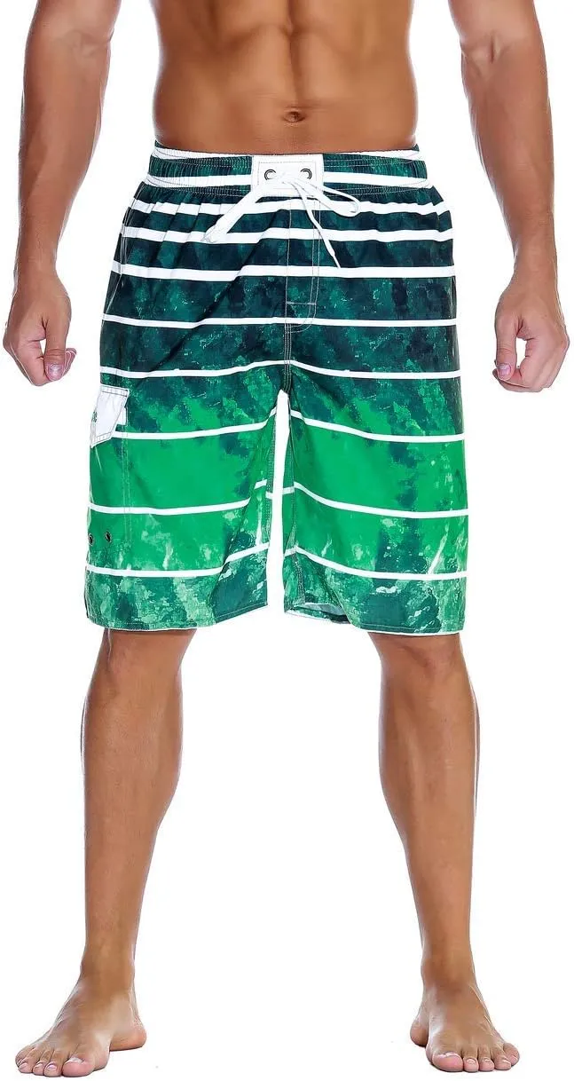 ninovino Men's Summer Holiday Swim Trunks Beach Board Shorts with Lining
