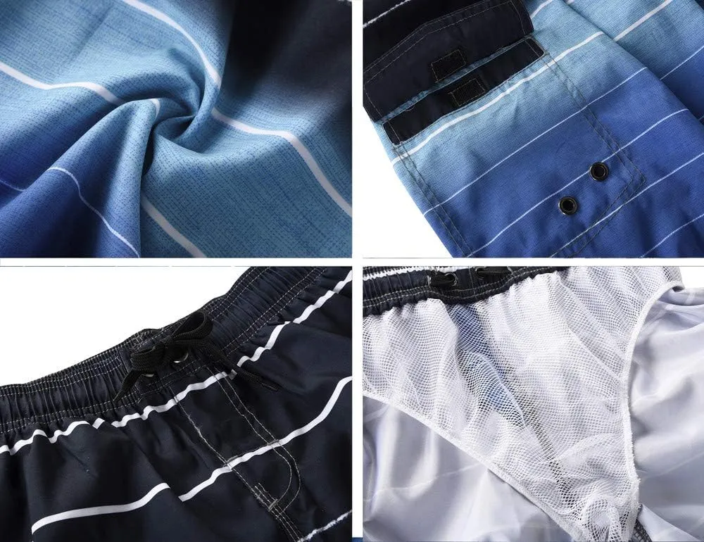 ninovino Men's Summer Holiday Swim Trunks Beach Board Shorts with Lining