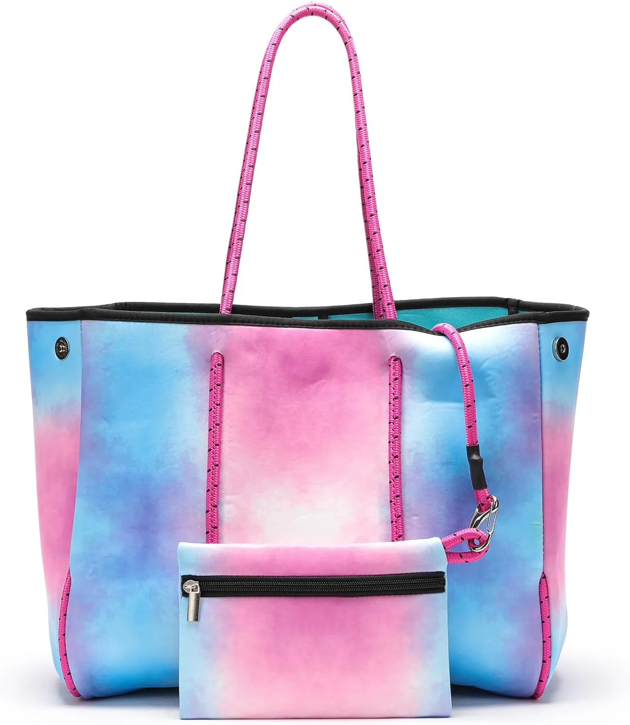 NIUCUNZH Womens Waterproof Beach Tote Bag, Large travel Totes Neoprene Bags Sandproof Pool Purse Summer Handbag