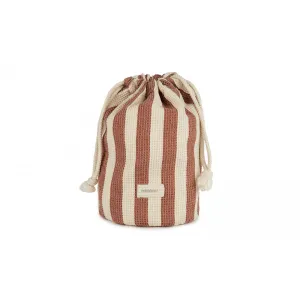 nobodinoz Portofino Waterproof Beach Pouch Rusty Red Stripes