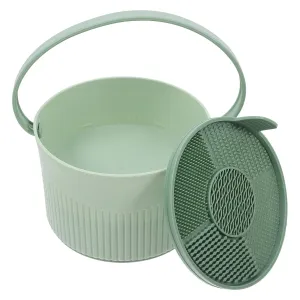NOLITOY Makeup Brush Cleaners Makeup Brush Cleaner Mat 3 in 1 Silicone Makeup Brush Cleaner Bowl Dying Holder Cosmetic Brushes Organizer for Storage and Air Dry