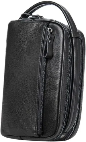 NOLITOY Man Purse for Travel Men's Shoulder Bag Elegant Metal Zipper Large Capacity Business Pouch