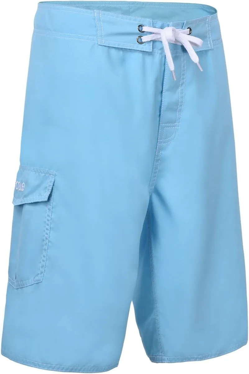 Nonwe Men's Solid Lightweight Beach Shorts Half Pants with Lining