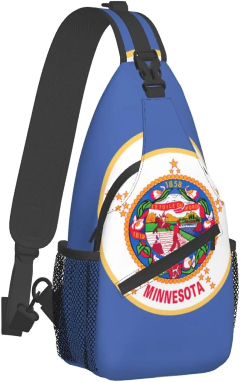 North Carolina State Flag Print Small Backpack Sling Bag For Women Men, Chest Bag Daypack Crossbody For Travel Sport