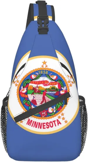 North Carolina State Flag Print Small Backpack Sling Bag For Women Men, Chest Bag Daypack Crossbody For Travel Sport