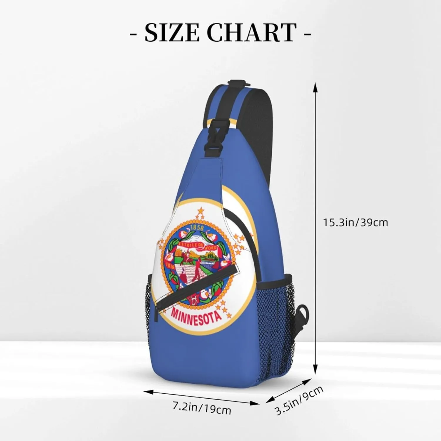 North Carolina State Flag Print Small Backpack Sling Bag For Women Men, Chest Bag Daypack Crossbody For Travel Sport