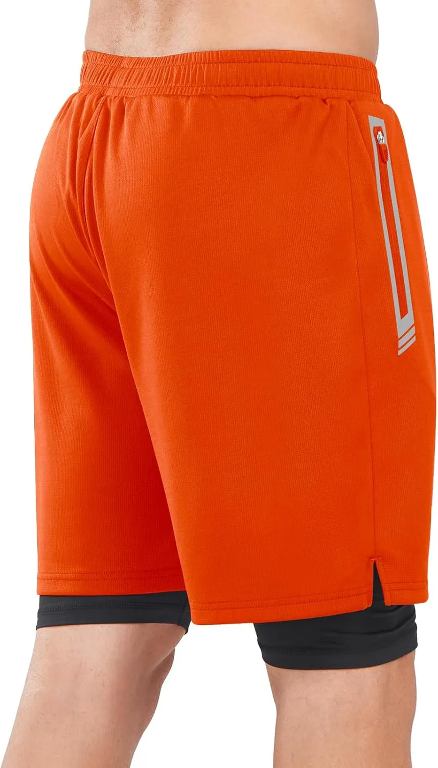 NORTHYARD Men's 2 in 1 Running Shorts Workout Gym Athletic Shorts with Liner Active Training Shorts with Zipper Pockets