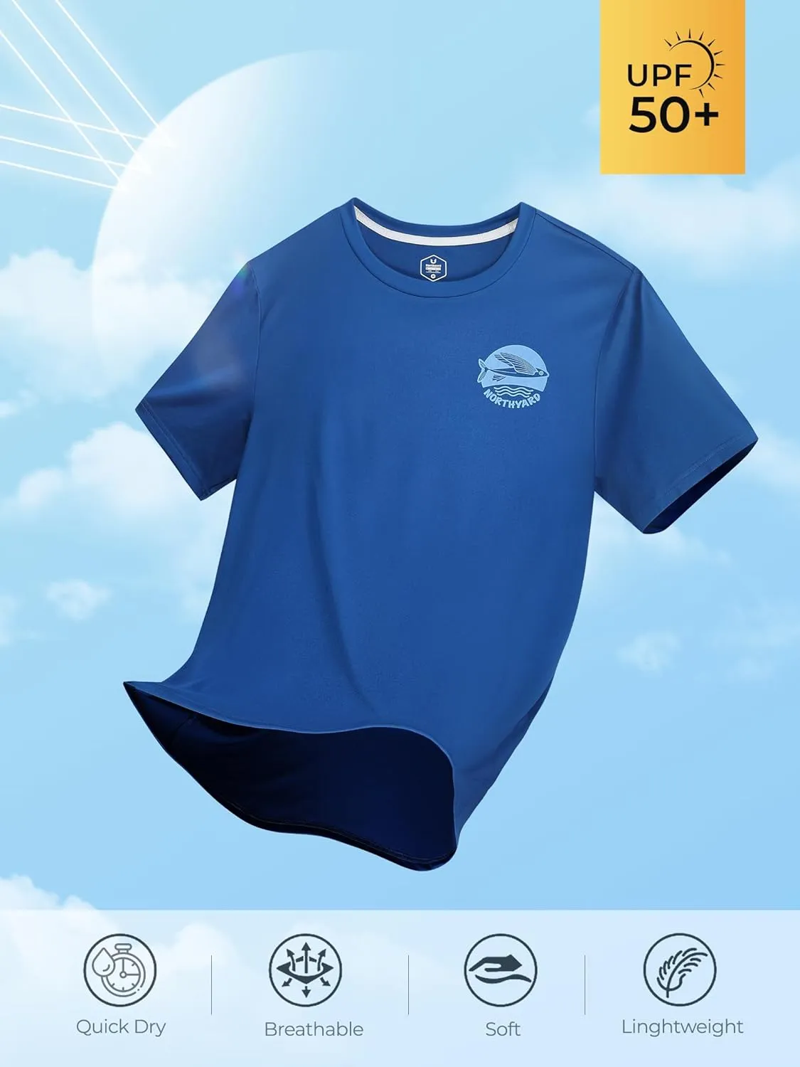 NORTHYARD Mens Rash Guard Shirt UPF 50  UV Sun Protection Short Sleeve Athletic T-Shirts for Men Quick Dry Fishing Beach Swim
