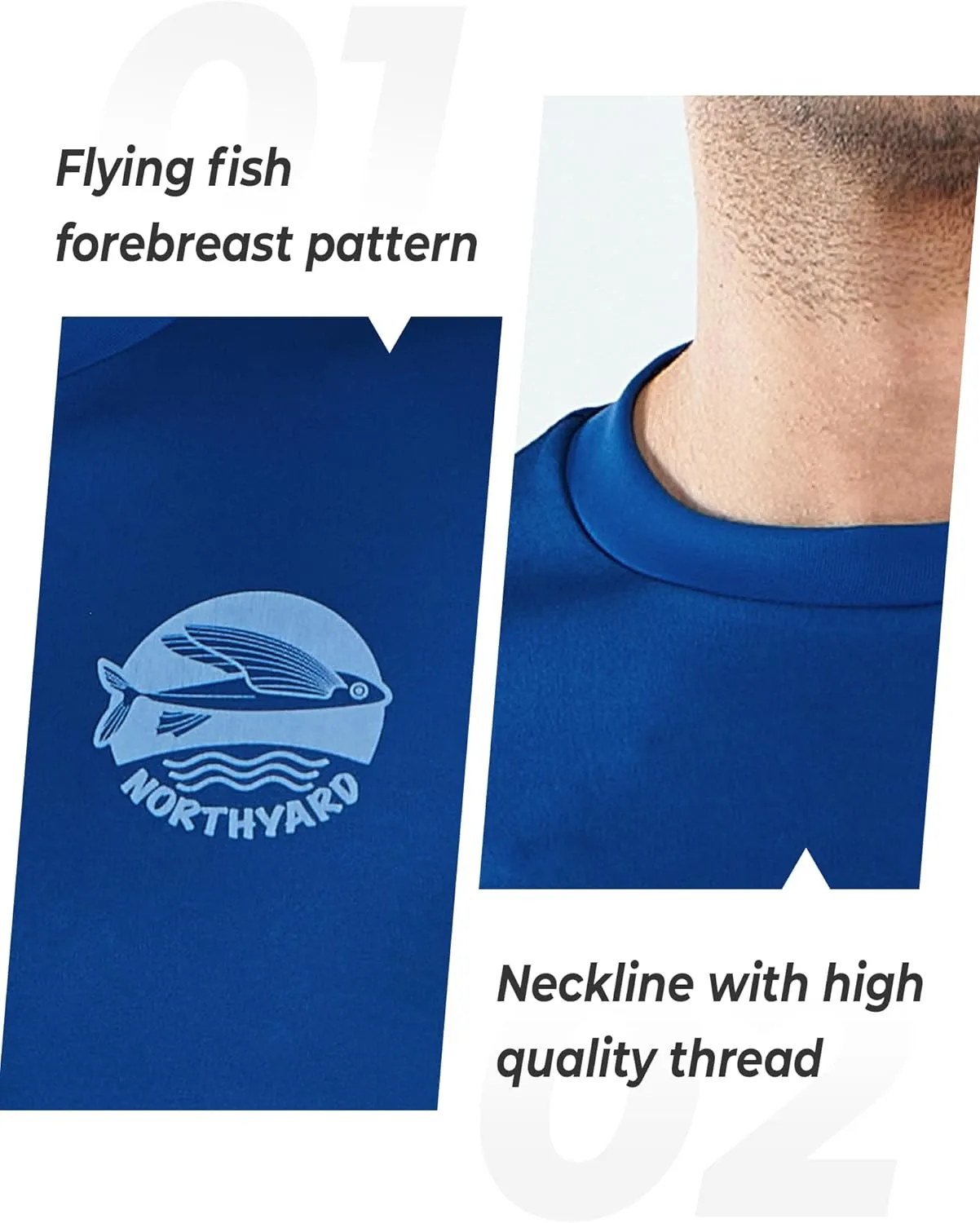 NORTHYARD Mens Rash Guard Shirt UPF 50  UV Sun Protection Short Sleeve Athletic T-Shirts for Men Quick Dry Fishing Beach Swim