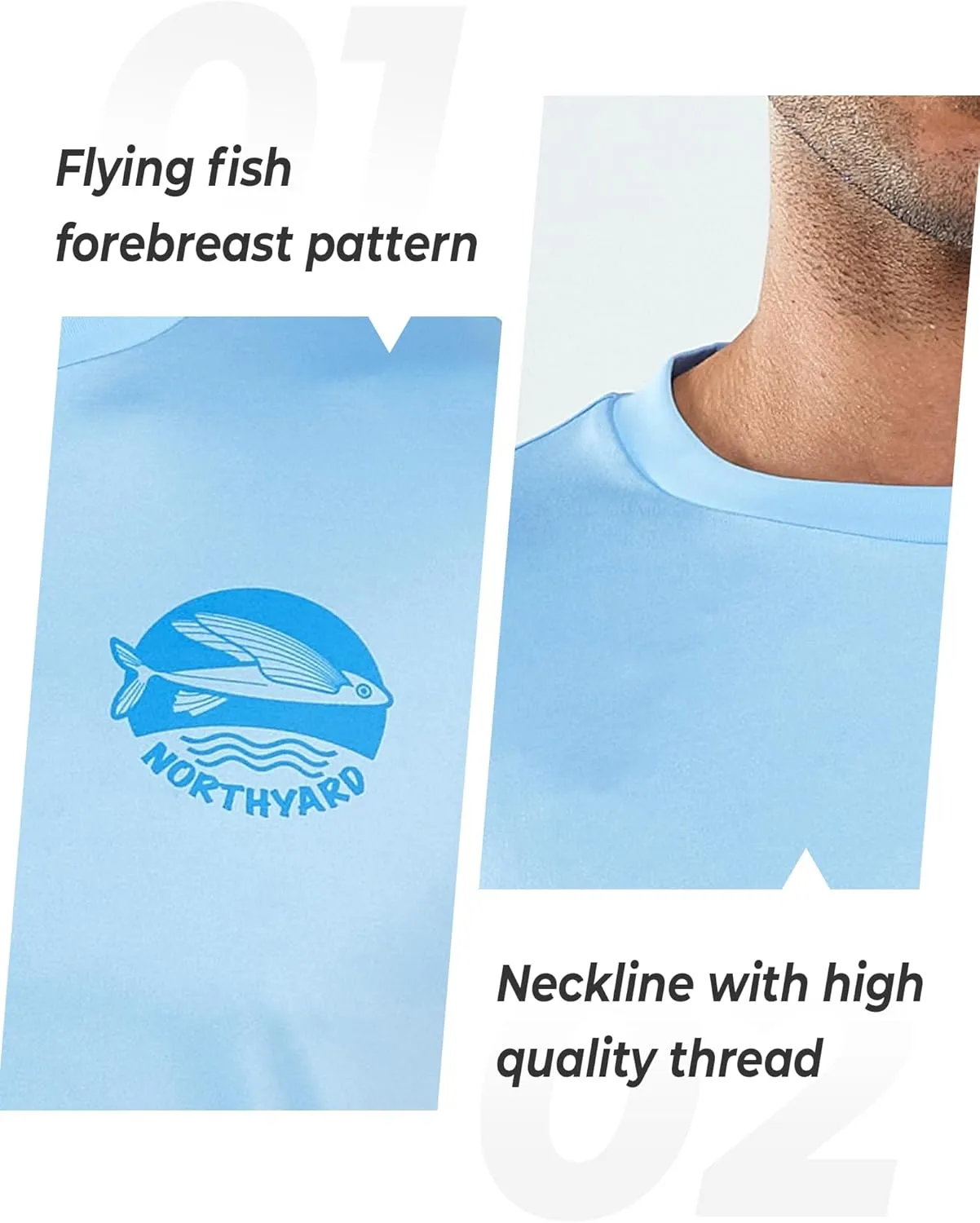NORTHYARD Mens Rash Guard Shirt UPF 50  UV Sun Protection Short Sleeve Athletic T-Shirts for Men Quick Dry Fishing Beach Swim