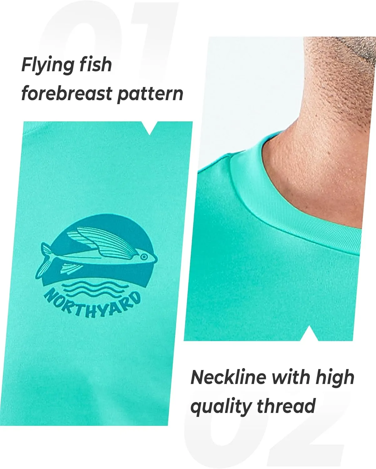 NORTHYARD Mens Rash Guard Shirt UPF 50  UV Sun Protection Short Sleeve Athletic T-Shirts for Men Quick Dry Fishing Beach Swim
