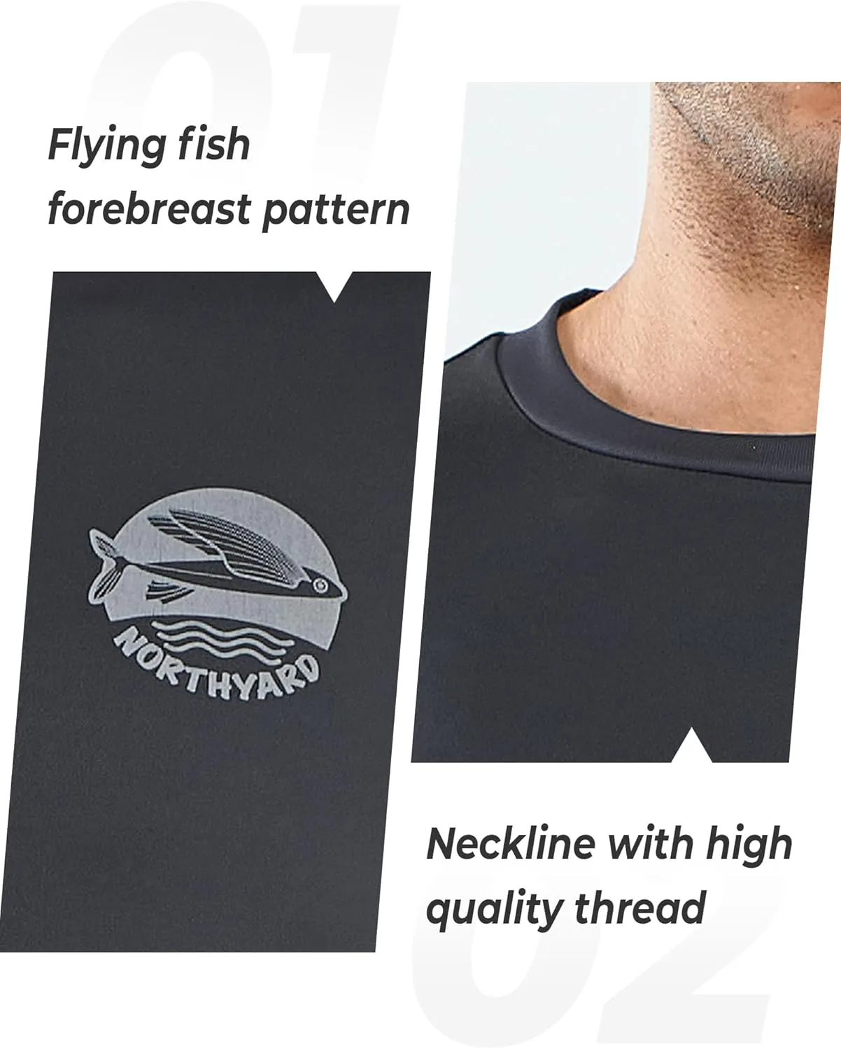 NORTHYARD Mens Rash Guard Shirt UPF 50  UV Sun Protection Short Sleeve Athletic T-Shirts for Men Quick Dry Fishing Beach Swim