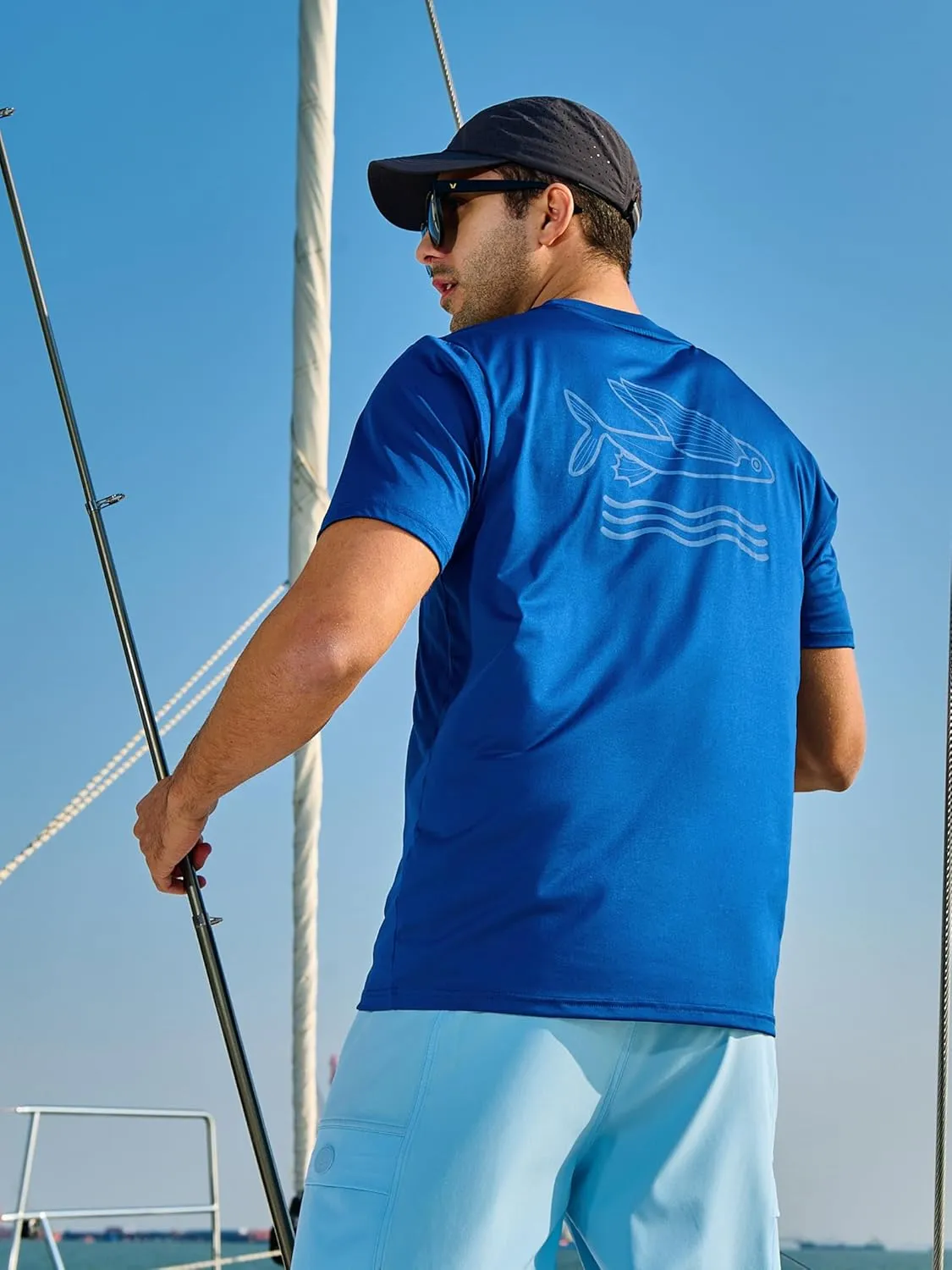 NORTHYARD Mens Rash Guard Shirt UPF 50  UV Sun Protection Short Sleeve Athletic T-Shirts for Men Quick Dry Fishing Beach Swim
