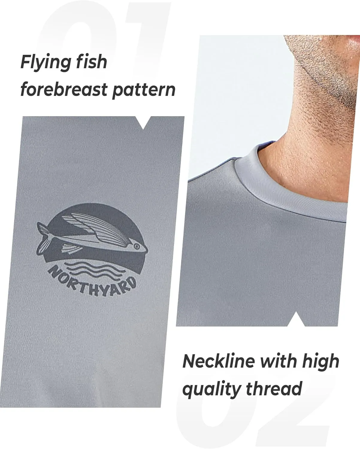 NORTHYARD Mens Rash Guard Shirt UPF 50  UV Sun Protection Short Sleeve Athletic T-Shirts for Men Quick Dry Fishing Beach Swim