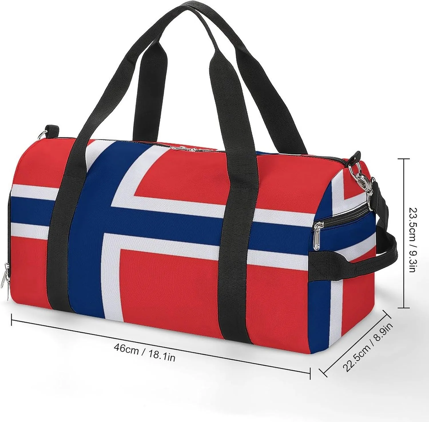 Norway Flag Gym Bag-Workout Organizer with Water Resistant Compartments for Gym Lovers
