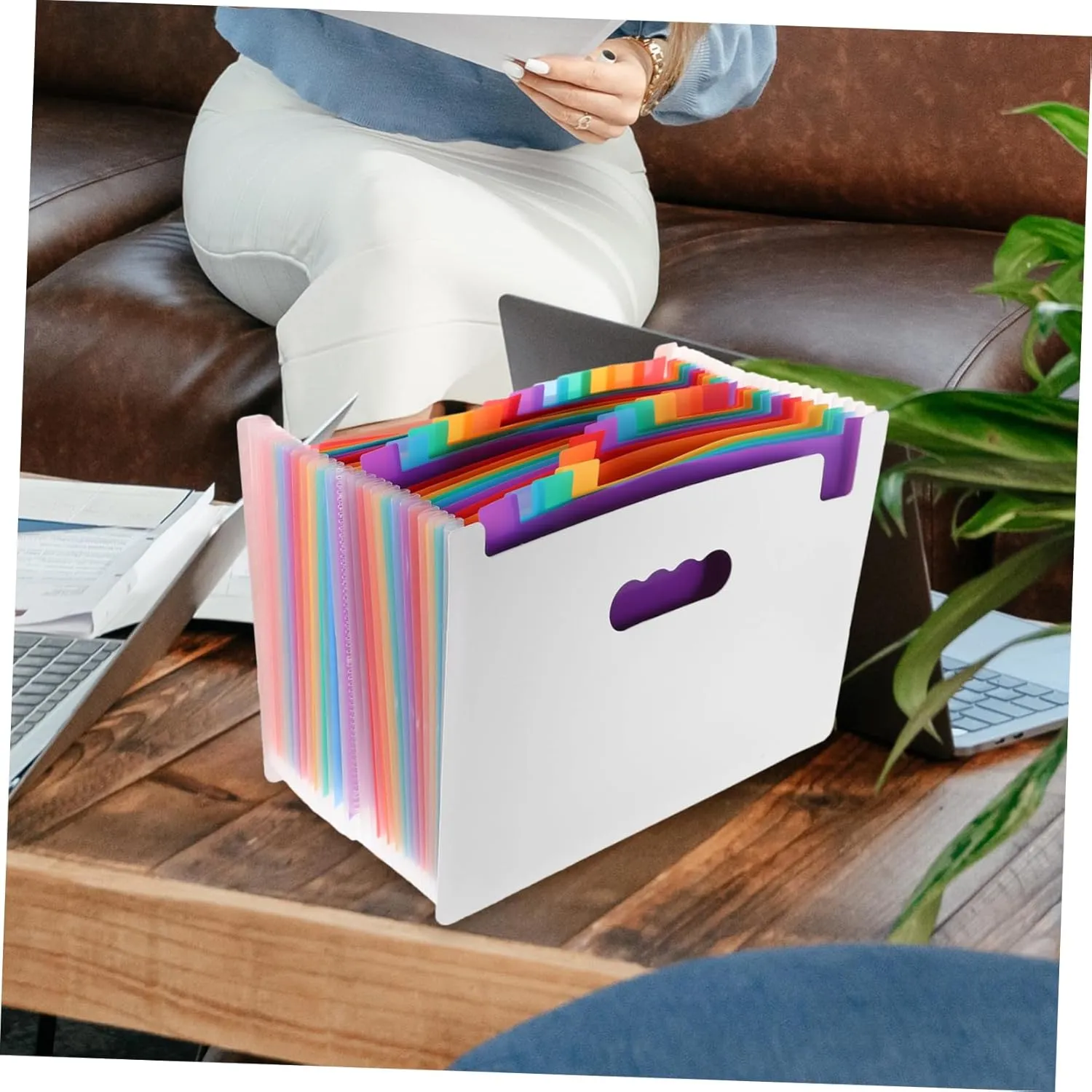 NUOBESTY Multi-Layer Document Bag Portable File Folder Bag for Tax Bills Contracts Statements Household File Folder