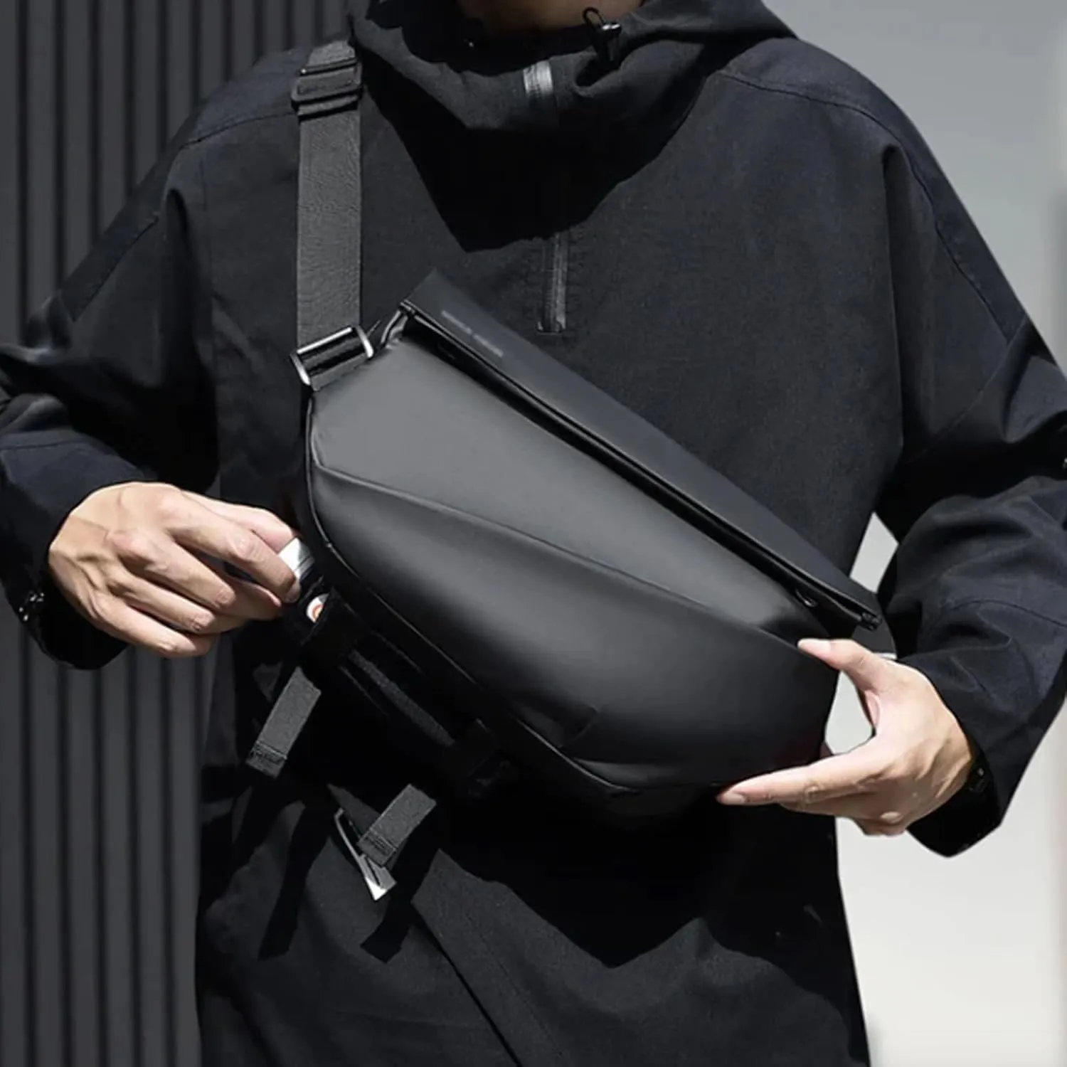Obsidian Sling Bag, Ria Obsidian Sling Bag, Crossbody Bag Men, Waterproof Sling Bag for Men, Men Crossbody Bags (Blue)