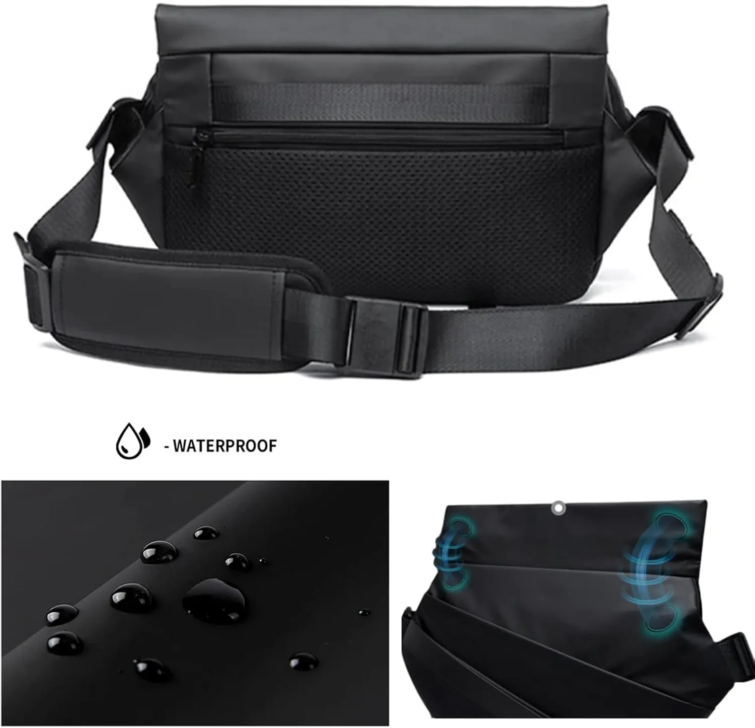 Obsidian Sling Bag, Ria Obsidian Sling Bag, Crossbody Bag Men, Waterproof Sling Bag for Men, Men Crossbody Bags (Blue)