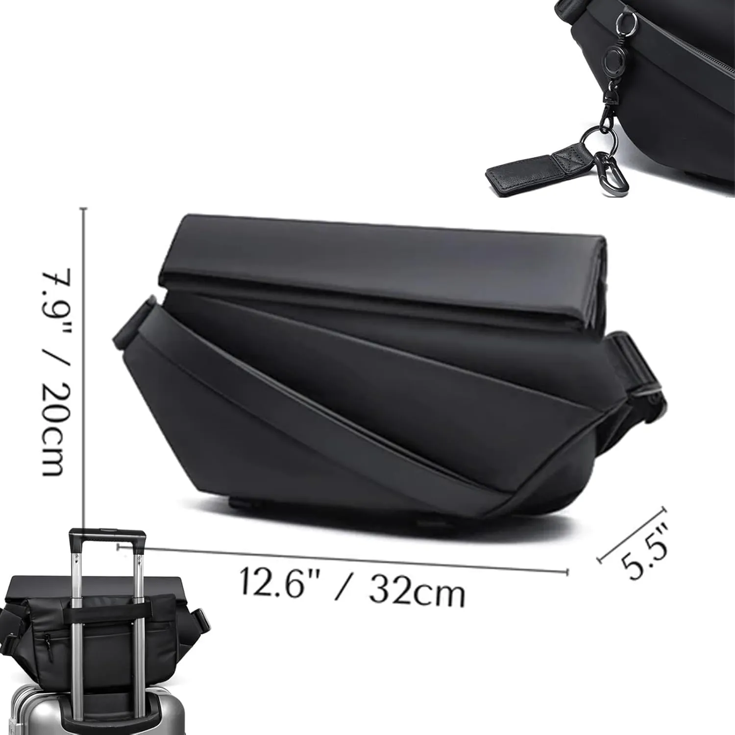 Obsidian Sling Bag, Ria Obsidian Sling Bag, Crossbody Bag Men, Waterproof Sling Bag for Men, Men Crossbody Bags (Blue)