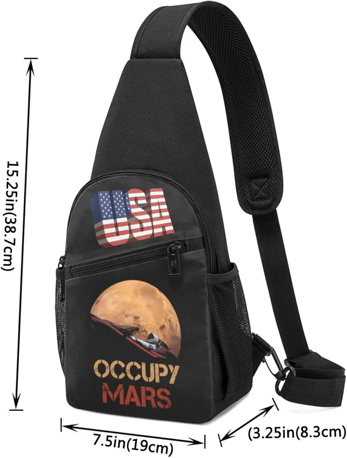 Occupy Mars，Fashion One-Shoulder Bag，Anti-Theft Crossbody Shoulder Chest Bag
