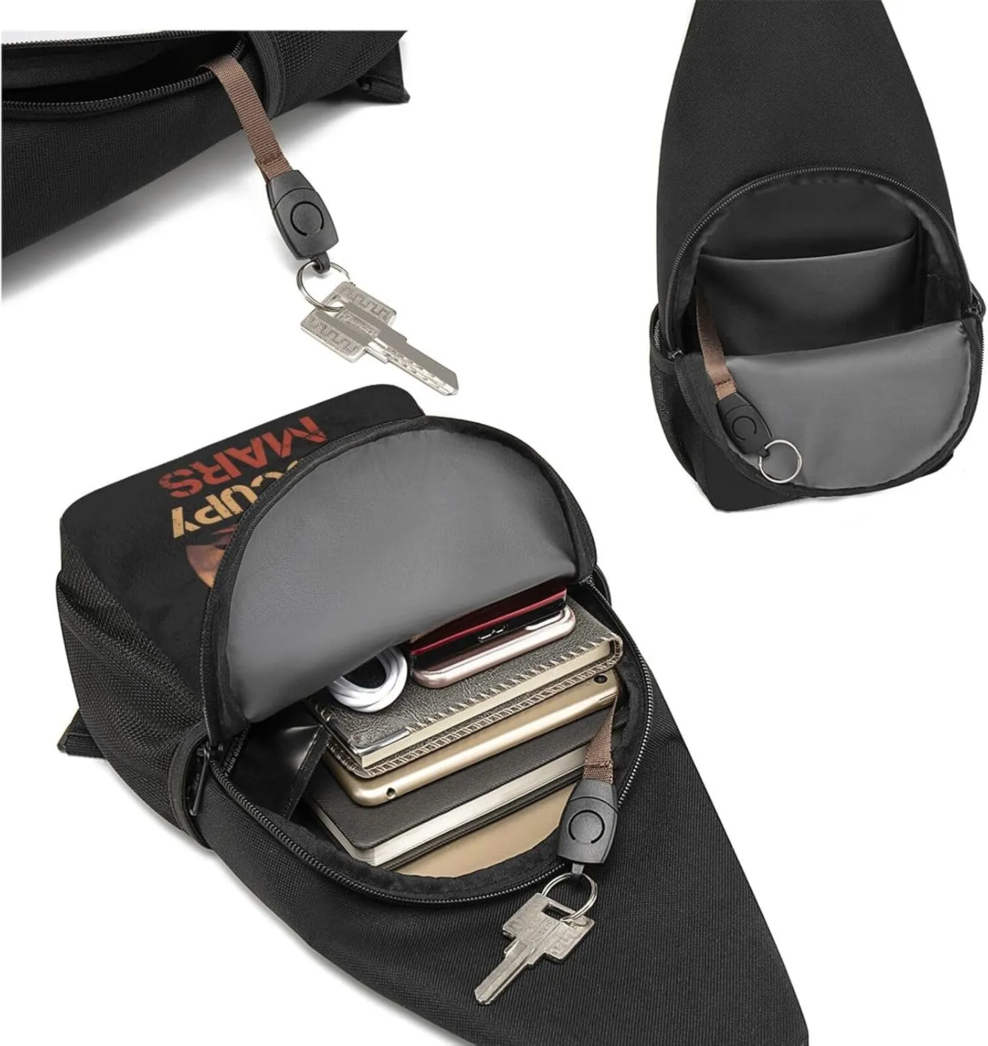 Occupy Mars，Fashion One-Shoulder Bag，Anti-Theft Crossbody Shoulder Chest Bag