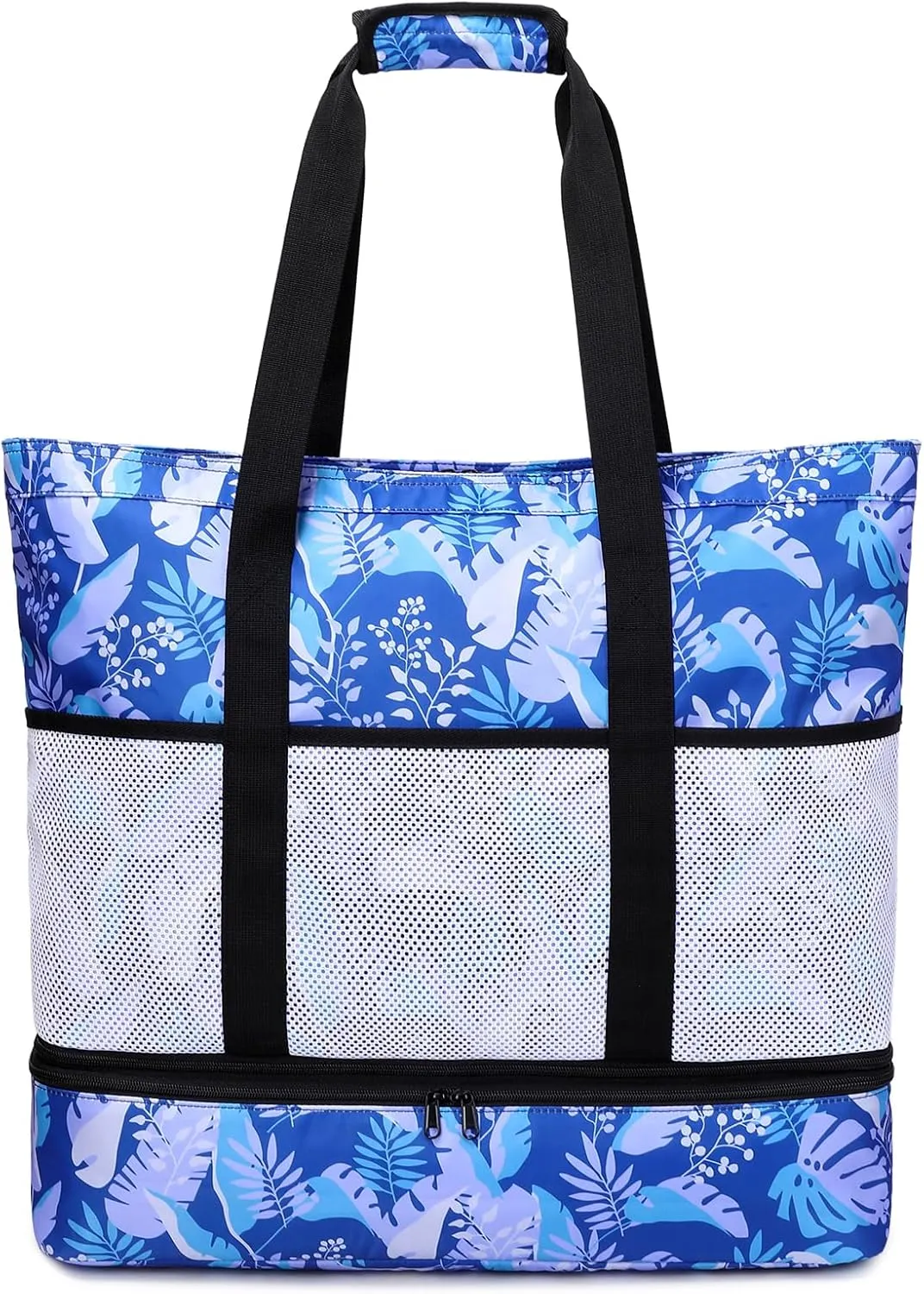 Octsky Beach Bags with Cooler Women Beach Tote Bag Waterproof Sandproof Zipper Large Pool Bag 9 Pockets