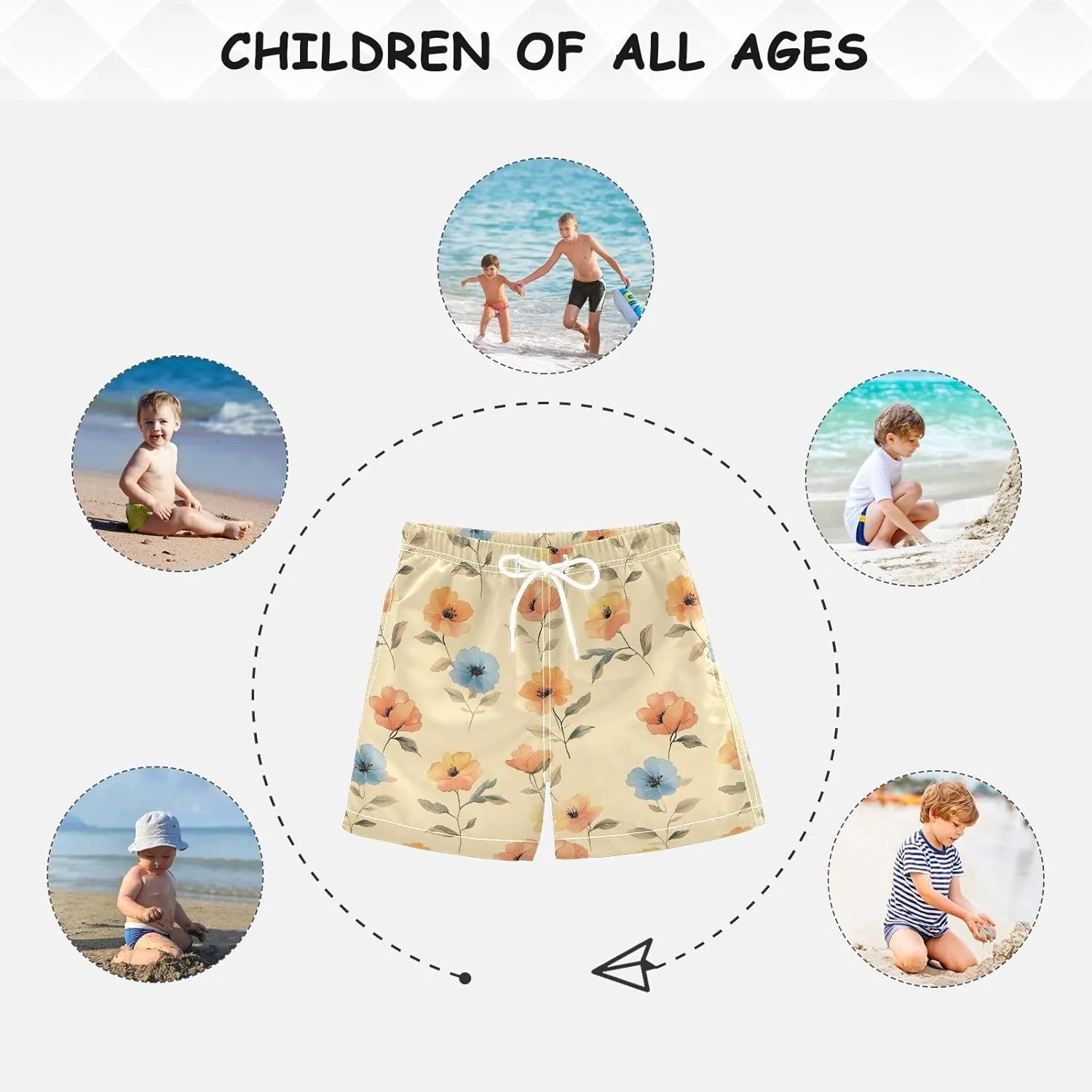 ODAWA Colorful Snake Black Boys Swim Trunks Toddler Swim Shorts Little Boy Bathing Suit Swimsuit with Mesh Lining 2T