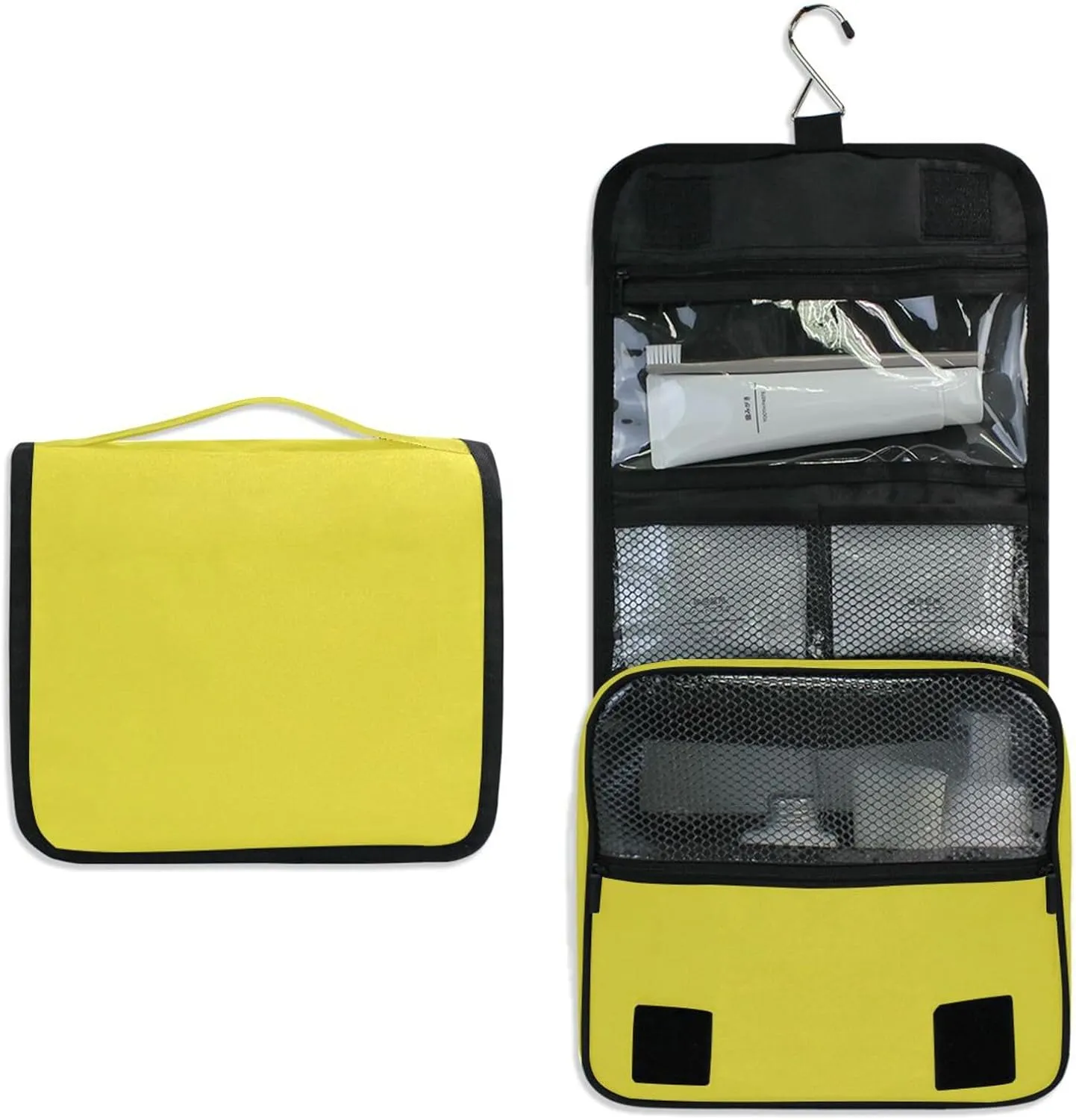 ODAWA Mimosa Toiletries Bag Hanging Travel Makeup Organizer with Hook Womens Hanging Toiletry Travel Bag