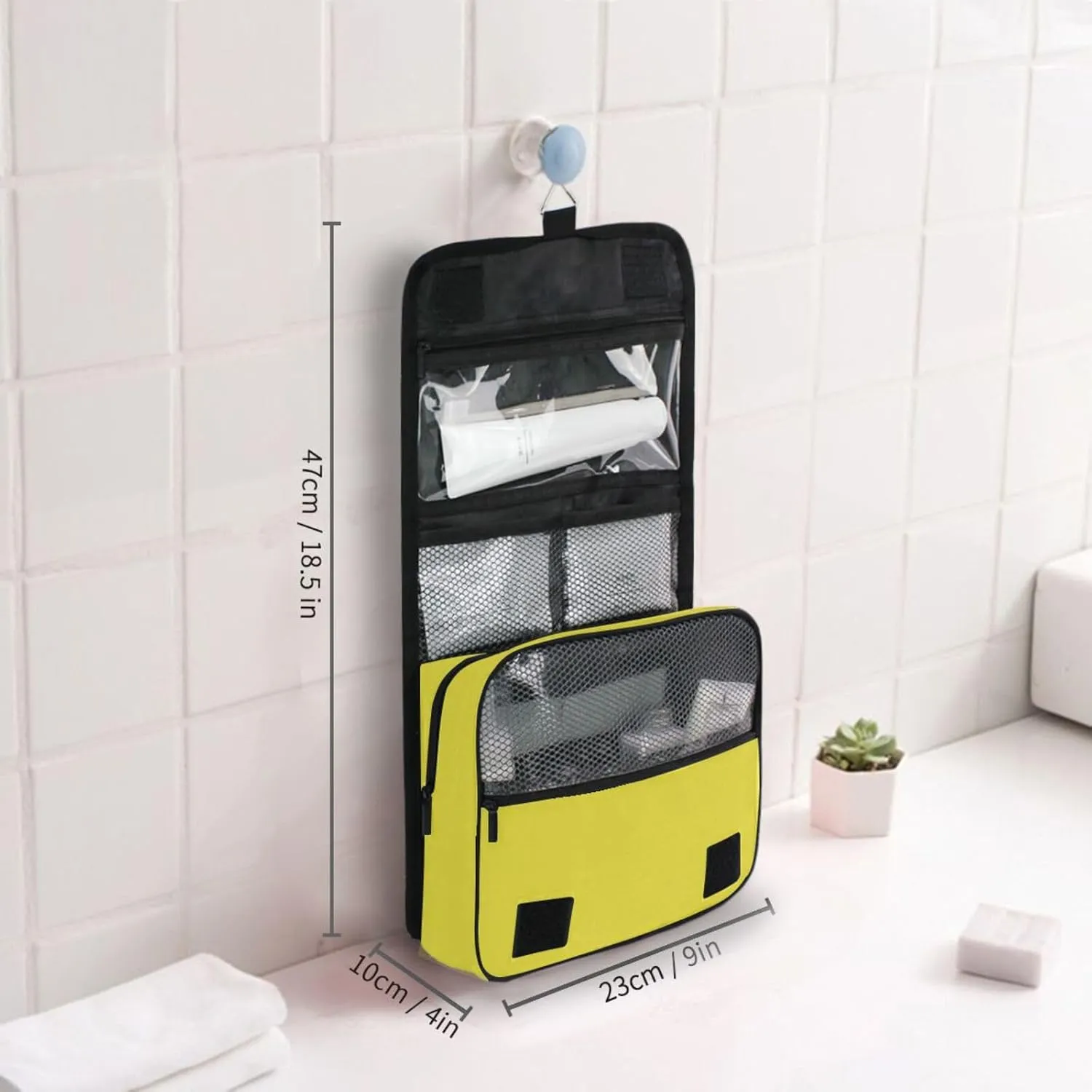 ODAWA Mimosa Toiletries Bag Hanging Travel Makeup Organizer with Hook Womens Hanging Toiletry Travel Bag