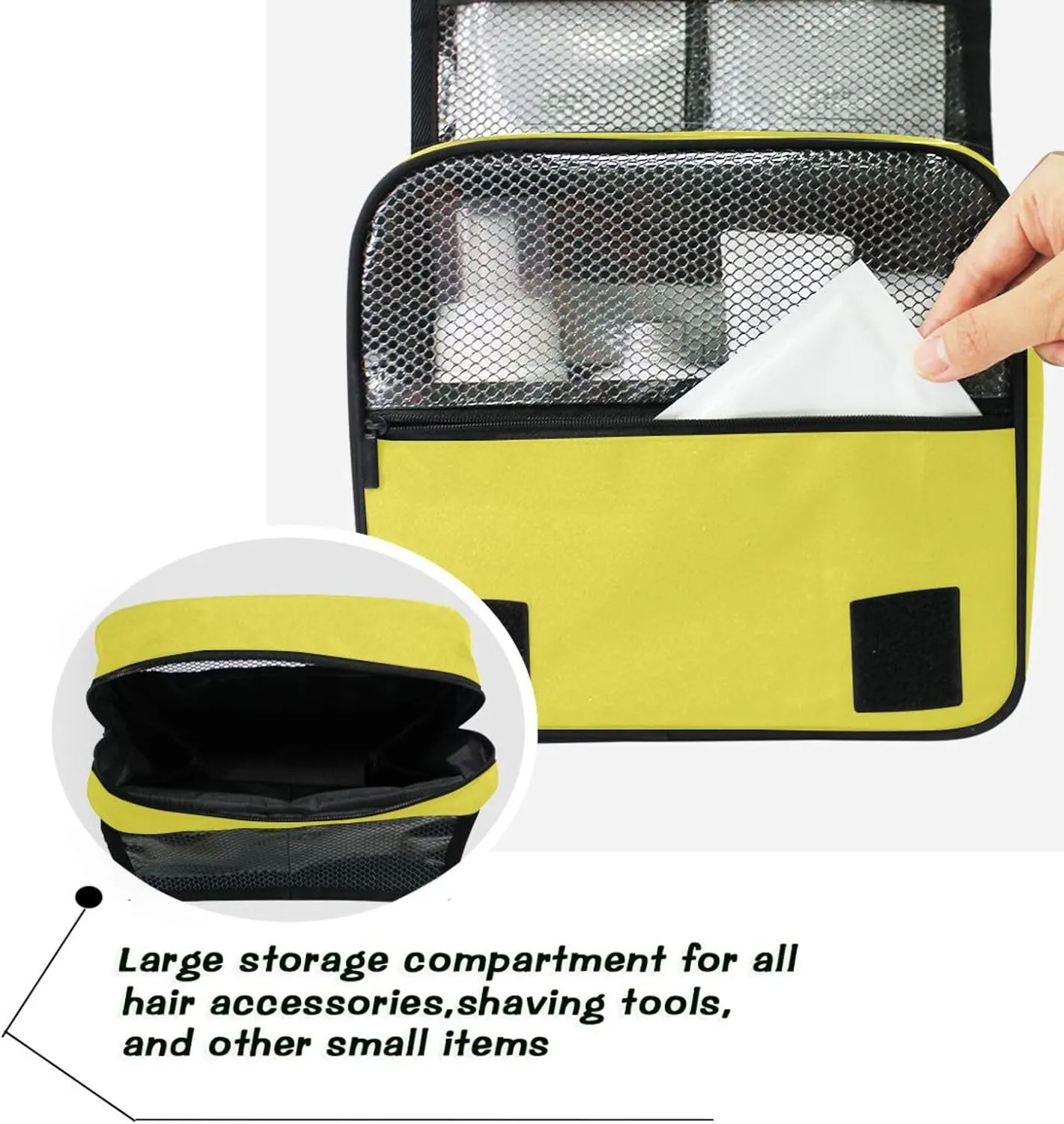 ODAWA Mimosa Toiletries Bag Hanging Travel Makeup Organizer with Hook Womens Hanging Toiletry Travel Bag