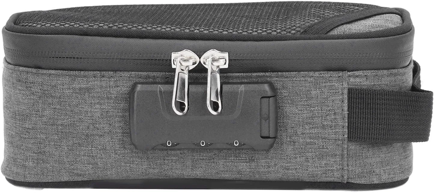 Odor Proof Pouch Organizer, Code Lock Design Smell Proof Container Portable Easy Using for Travel (Gray)