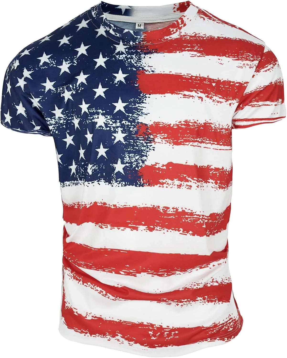 Oiefeen American Flag Print Men's Short Sleeve T-Shirt