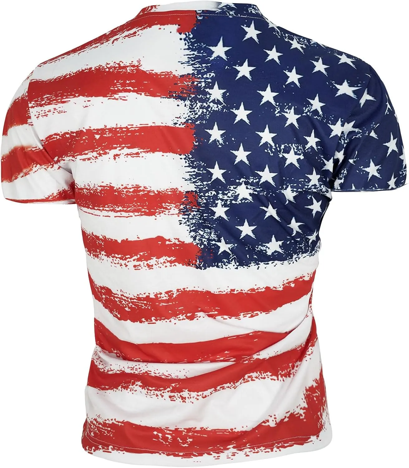 Oiefeen American Flag Print Men's Short Sleeve T-Shirt