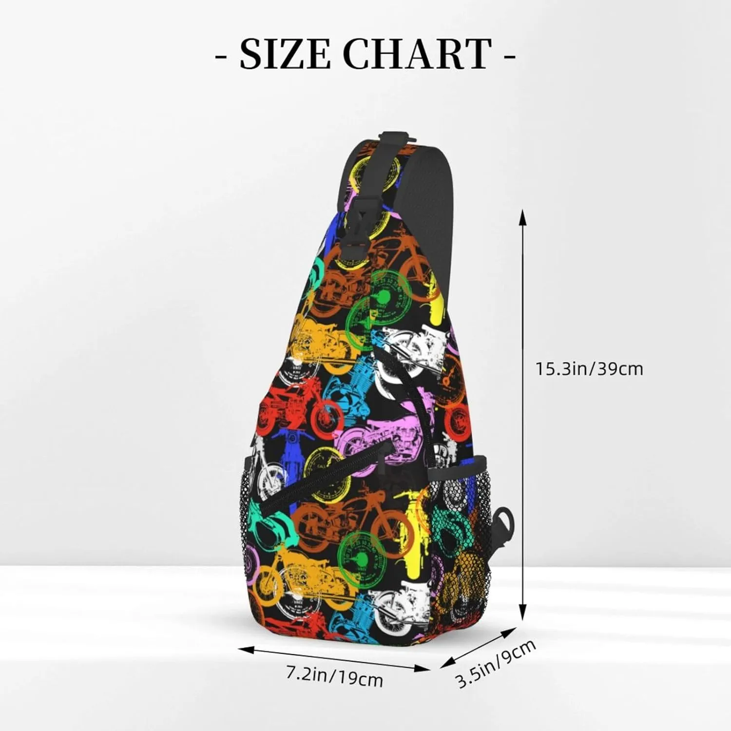 Old Motorcycle Impressive Chest Sling Bag Crossbody Shoulder Backpack Bag Gym Cycling Travel Hiking Daypack Cross Bag