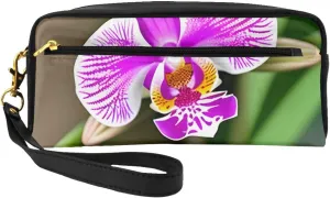 Orchid Print Cosmetic Bag,Portable Cosmetic Bag,Zipper Travel Toiletry Bag,Travel Makeup Bag