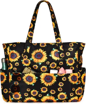 oscaurt Beach Bags for Women Large Waterproof Sandproof Beach Tote Swim Pool Bag with Zipper for Travel Vacation Essentials