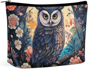 Owe Flower Full Moon Travel Makeup Bag Portable Cosmetic Bags for Women Cute Make Up Pouch Organizer