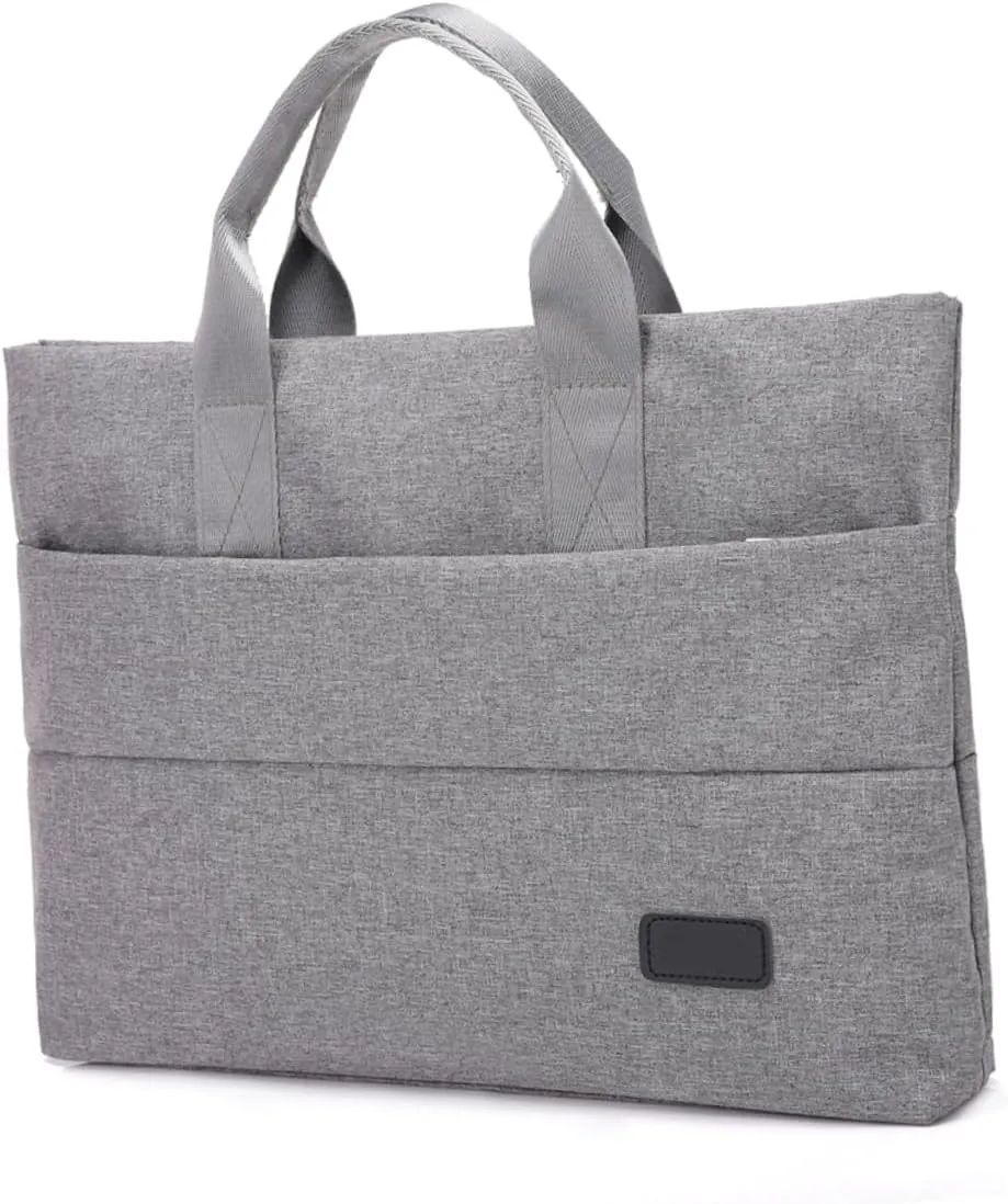 Oxford Cloth Briefcase Thin Durable Laptop Bag for Files and Essentials Casual Wear Grey Design for Daily Use