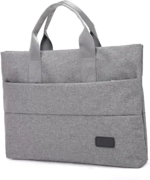 Oxford Cloth Briefcase Thin Durable Laptop Bag for Files and Essentials Casual Wear Grey Design for Daily Use