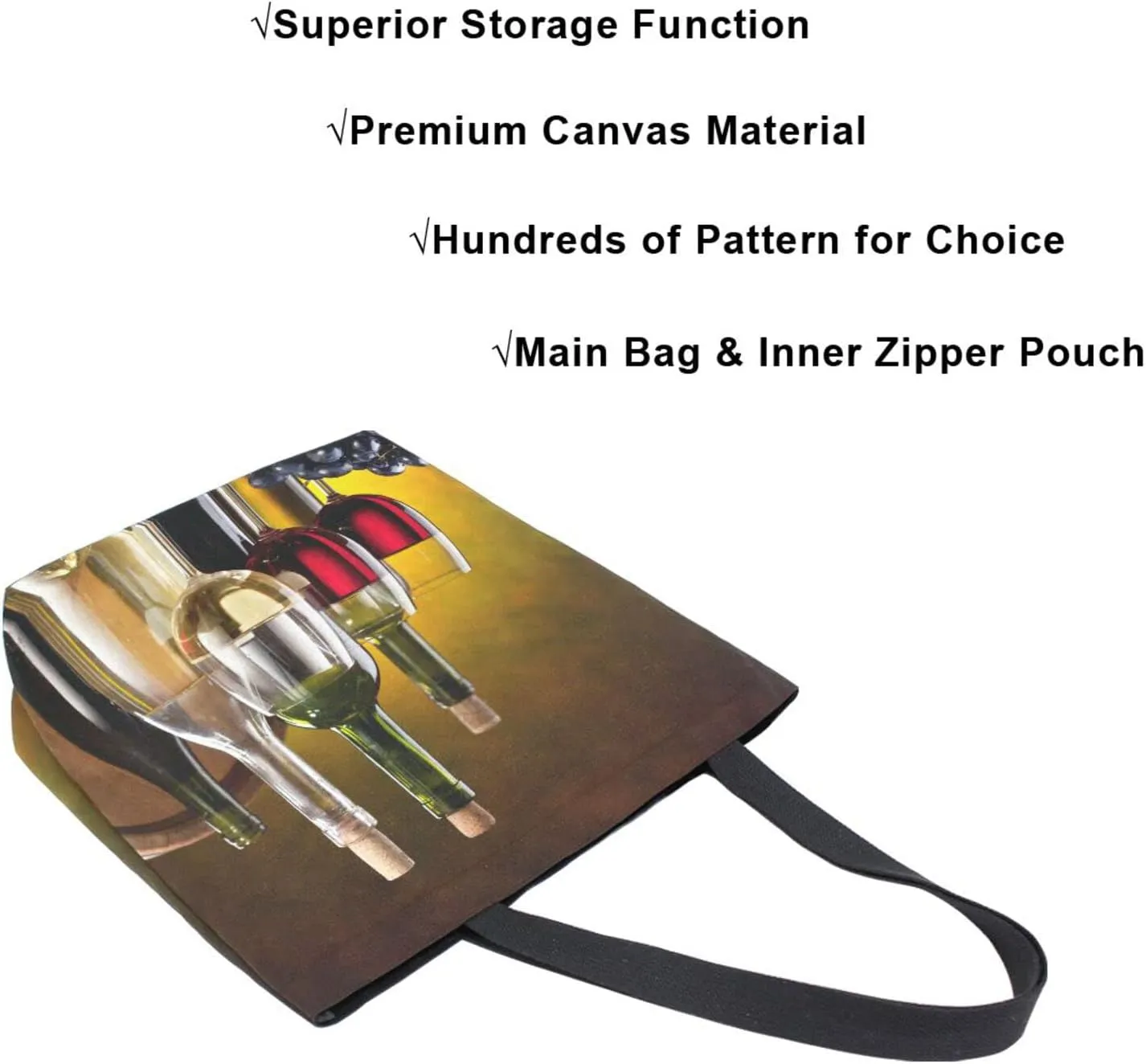 Oyihfvs Canvas Tote Grocery Bag, Women Large Shoulder Bag, Reusable Grocery Handbag