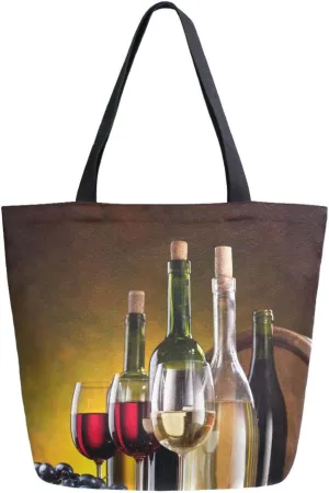 Oyihfvs Canvas Tote Grocery Bag, Women Large Shoulder Bag, Reusable Grocery Handbag